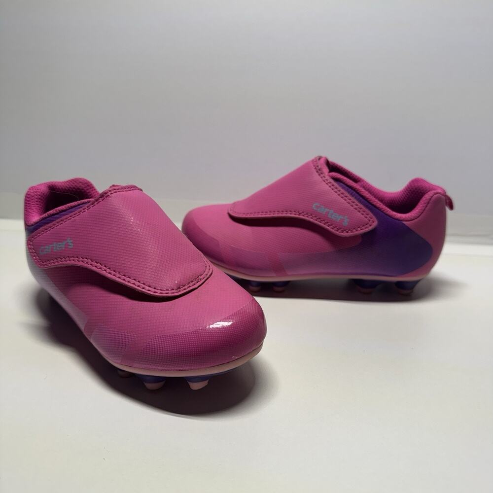 No Laces Carter's Soccer Softball Cleats Girls Toddler Size 10 Baseball Sports